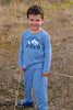 Toddler Sun Protective Shirt-Explore Cobalt Blue Gray - Little Leaves Clothing Company