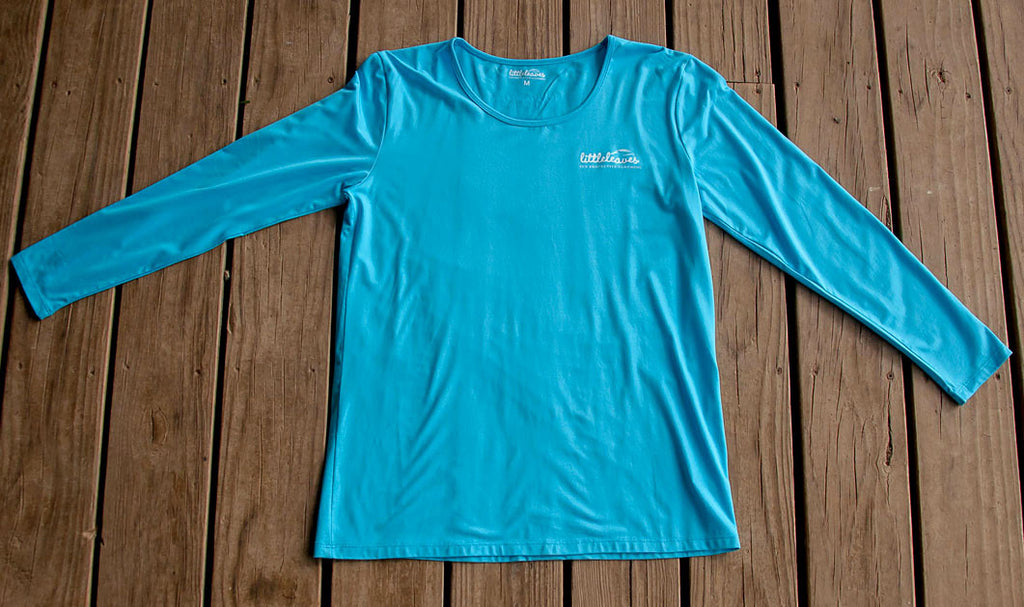 Womens Sun Protective Shirt-Brilliant Cerulean Blue - Little Leaves Clothing Company