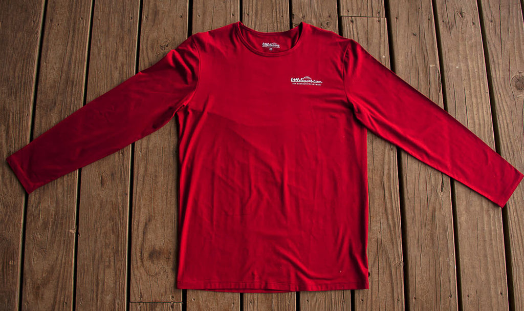 Mens Sun Protective Shirt-Deep Crimson - Little Leaves Clothing Company
