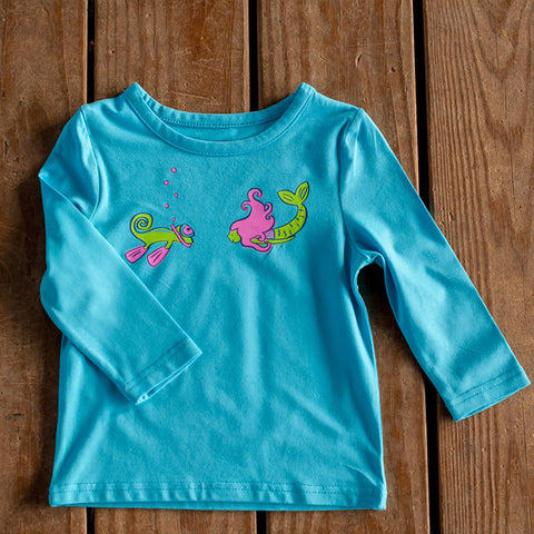 Infant Toddler Sun Protective Shirt-Surfing Brilliant Cerulean Blue