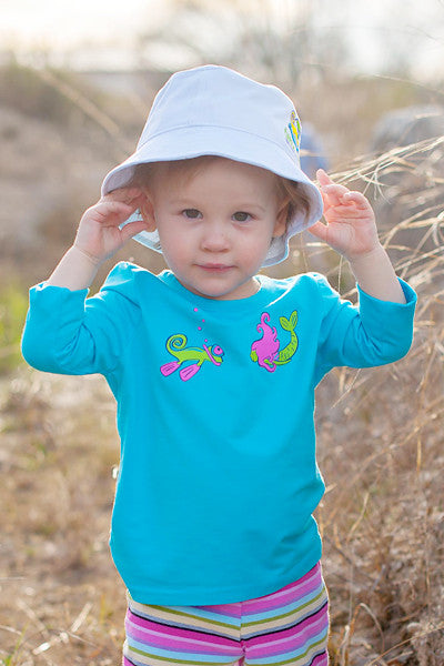 Infant Toddler Sun Protective Shirt-Mermaid Brilliant Cerulean Blue - Little Leaves Clothing Company