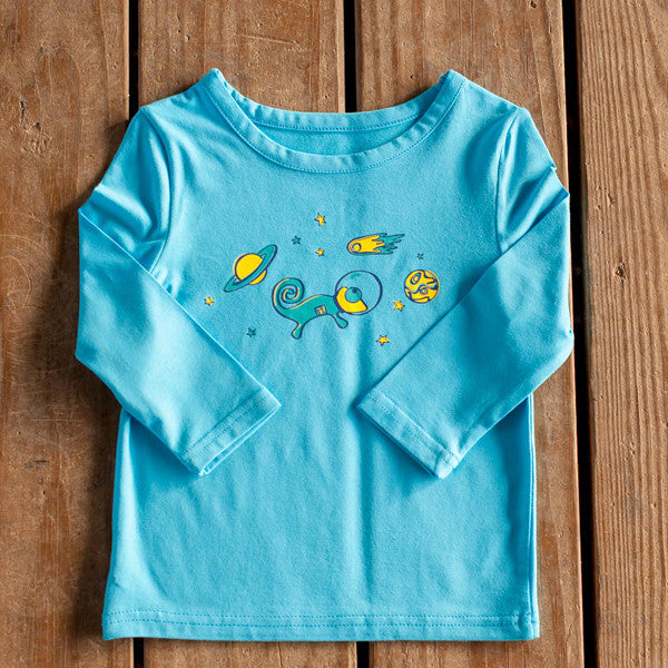 Infant Toddler Sun Protective Shirt-Space Brilliant Cerulean Blue