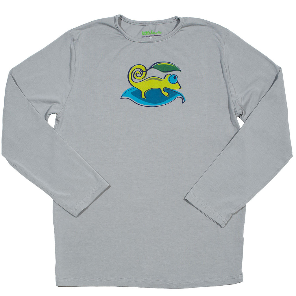 Boys Sun Protective Shirt-Chameleon Gray - Little Leaves Clothing Company
