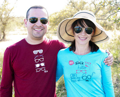 Womens Sun Protective Shirt-Graphic Brilliant Cerulean Blue - Little Leaves Clothing Company