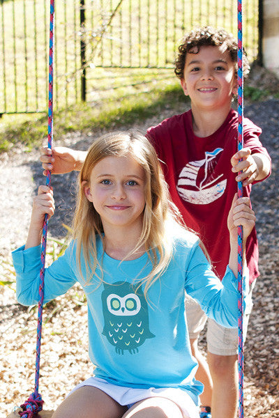 Boys Sun Protective Shirt-Sailboat Deep Crimson - Little Leaves Clothing Company