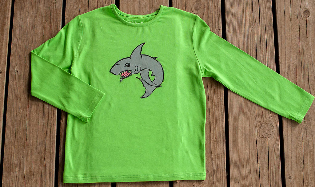 Boys Sun Protective Shirt-Shark Green - Little Leaves Clothing Company