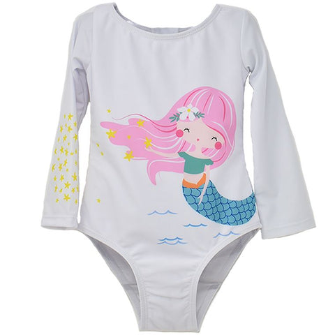 Infant Toddler Sun Protective Shirt-Mermaid Brilliant Cerulean Blue