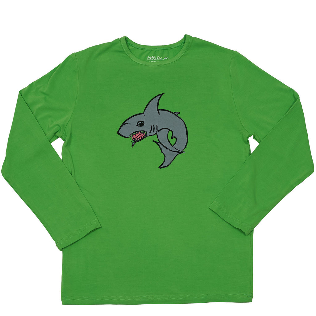 Boys Sun Protective Shirt-Shark Green - Little Leaves Clothing Company