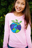 Girls Sun Protective Shirt-Spring Birds  Pink - Little Leaves Clothing Company