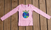 Girls Sun Protective Shirt-Spring Birds  Pink - Little Leaves Clothing Company