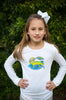 Girls Sun Protective Shirt-Chameleon  White - Little Leaves Clothing Company