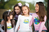 Girls Sun Protective Shirt-Chameleon  White - Little Leaves Clothing Company
