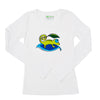 Girls Sun Protective Shirt-Chameleon  White - Little Leaves Clothing Company