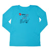 Womens Sun Protective Shirt-Graphic  Brilliant Cerulean Blue - Little Leaves Clothing Company