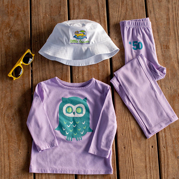 Infant Toddler Sun Protective Shirt-Owl Mulberry Purple Gray - Little Leaves Clothing Company