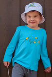 Infant Toddler Sun Protective Shirt-Space Brilliant Cerulean Blue - Little Leaves Clothing Company