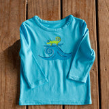 Infant Toddler Sun Protective Shirt-Surfing Brilliant Cerulean Blue - Little Leaves Clothing Company