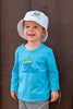 Infant Toddler Sun Protective Shirt-Surfing Brilliant Cerulean Blue - Little Leaves Clothing Company