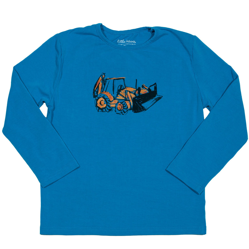 Boys Sun Protective Shirt-Truck Blue - Little Leaves Clothing Company