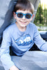 Boys Sun Protective Shirt-Explore Cobalt Blue Gray - Little Leaves Clothing Company