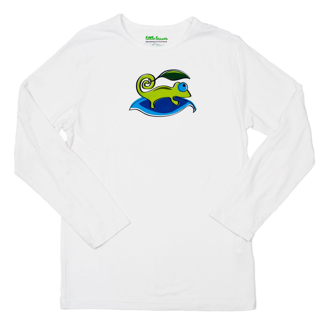 Boys Sun Protective Shirt-Chameleon White - Little Leaves Clothing Company